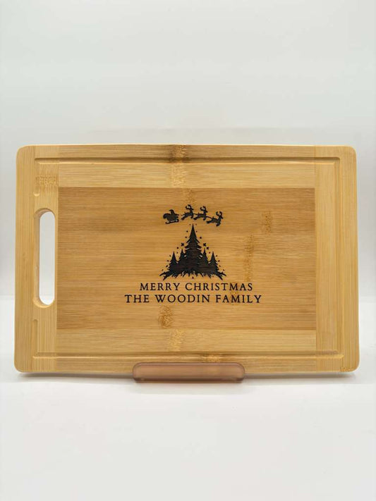 Personalized Christmas Bamboo Cutting Board
