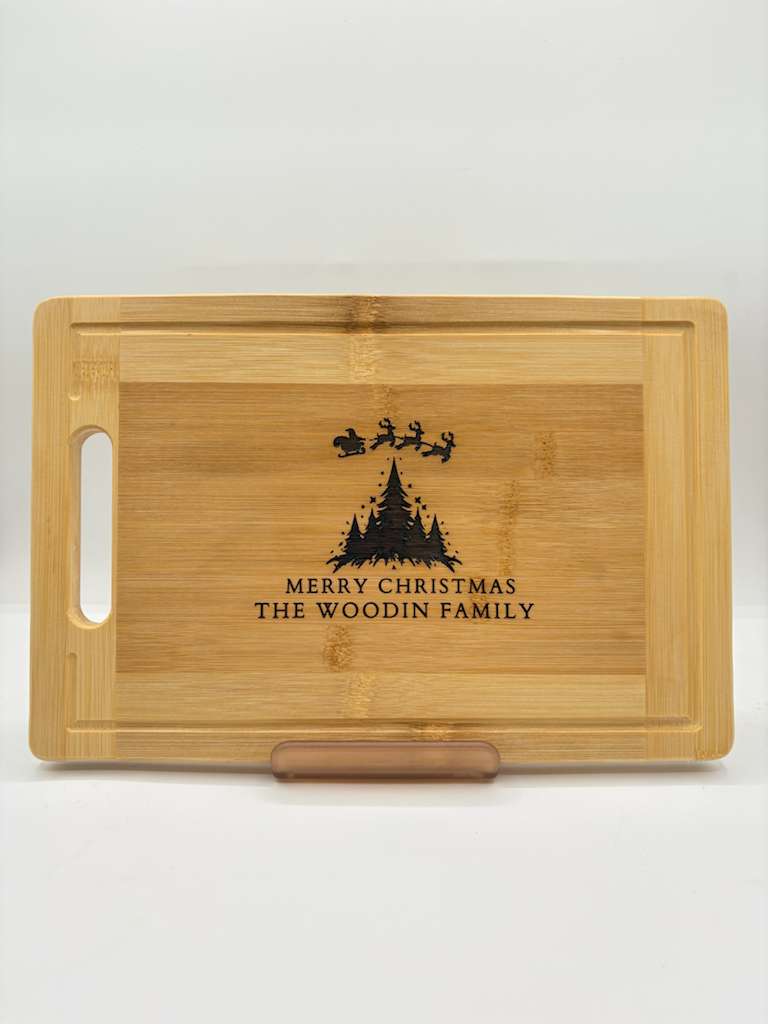 Personalized Christmas Bamboo Cutting Board